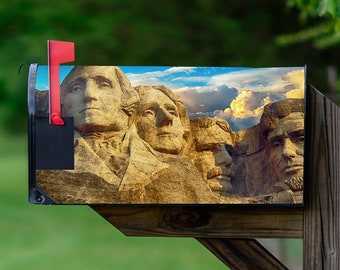 Custom Mailbox Cover, Modern Mailbox, Mt. Rushmore Magnetic Sign, Cute Magnets (VWAQ MBM45)