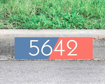 Custom Curb Sign House Number Decal Personalized Curbside Home Address Sticker - VWAQ - PCCD4