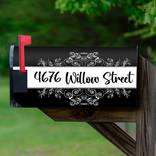 VWAQ Personalized Floral Mailbox Magnetic Cover Custom Address - VWAQ PMBM17