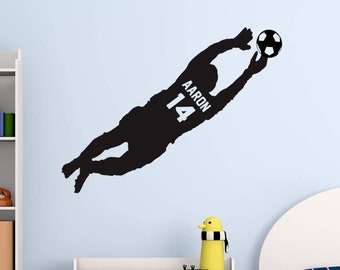 Soccer Wall Decal - Custom Name Wall Decal for Boys Room Wall - Personalized Soccer Player Sticker Decor - VWAQ - TTC26