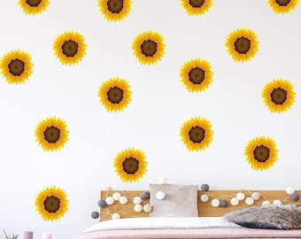 Zonnebloem muurstickers - Schil en plak bloemstickers voor kinderkamer 20st - VWAQ - HOL17