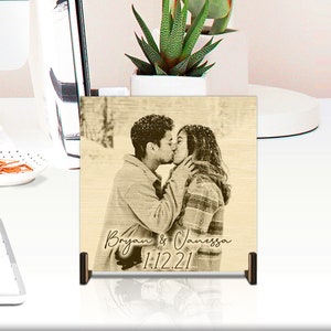 Custom Photo On Wood Portrait From Burning Engraving Couples Anniversary Gift  (VWAQ WD10)
