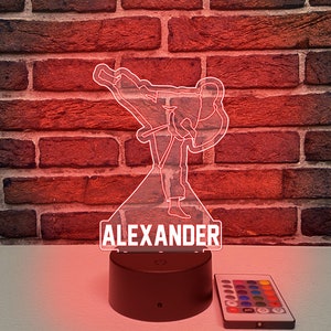Custom LED Karate Desk Lamp Ornament, Night Light Up Sign, Neon - Esque (VWAQ ACR18)