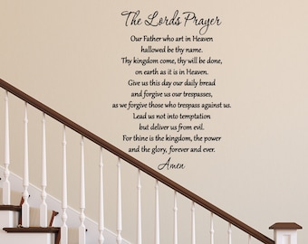 The Lords Prayer Bible Verse Wall art | Christian Wall Decal Vinyl Lettering Religious Home Decor (VWAQ)