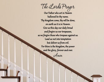 The Lord's Prayer Bible Wall Decal Our Father Vinyl Wall Art Scripture  Quote Faith Home Christian Decor Stickers