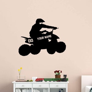 ATV Wall Sticker Custom Name Boys Room 4 Wheeler Personalized Quad Sticker Extreme Sports Decor - VWAQ CS35