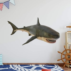 Great White Shark Peel and Stick Wall Sticker Decal Room Decor - VWAQ -PAS43