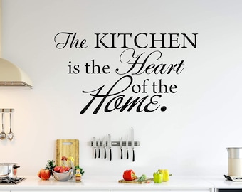 The Kitchen is the Heart of the Home Vinyl Wall Decal Sticker Decor ...
