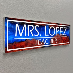 Kantoordeur naamplaatje esthetisch decor acrylbord voor bureau of muur Epoxyhars patroon (VWAQ-WACS4)