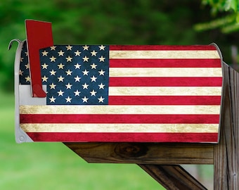 Patriotic Mailbox Cover American Flag Mailbox Covers Magnetic - Magnetic Mailbox Wrap - VWAQ MBM1