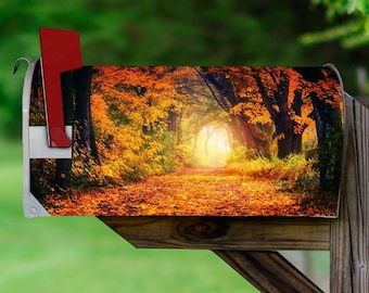 Autumn Mailbox Covers Magnetic Fall Forest Decorative Mailbox Wraps - VWAQ MBM34