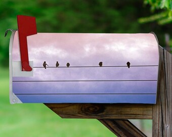 Birds on Wire Mailbox Covers Magnetic Decorative Nature Mailbox Wraps - VWAQ MBM6