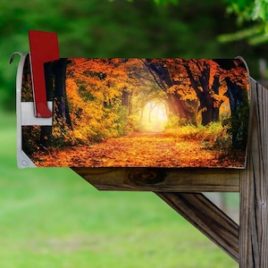 Autumn Mailbox Covers Magnetic Fall Forest Decorative Mailbox Wraps - VWAQ MBM34