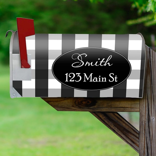 Custom Address Mailbox Covers Magnetic - Personalized Plaid Mailbox Magnet Decor - VWAQ PMBM6