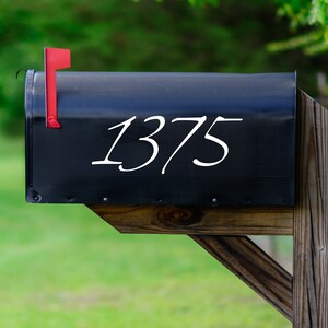 Modern Mailbox Large House Numbers Vinyl Lettering Decal - Curb Appeal Mailbox Sticker Set (VWAQ CMB21)