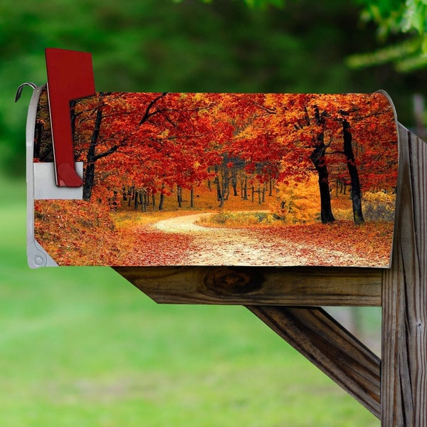 VWAQ Autumn Forest Magnetic Mailbox Covers Fall Seasonal Decorative Mailbox Wraps - MBM36