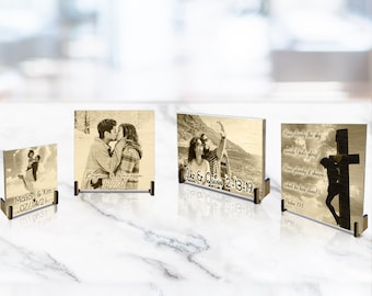 Photo On Wood From Custom Portrait Burning Engraving Couples Gift Anniversary (VWAQ WD8)