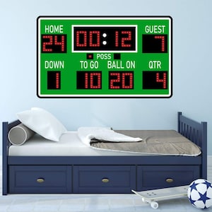 Football Scoreboard Wall Sticker - Peel and Stick Sports Decor Vinyl Decal - VWAQ PAS30