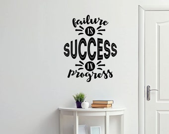 Failure is Success in Progress Motivational Wall Decal Inspirational Home Decor - VWAQ