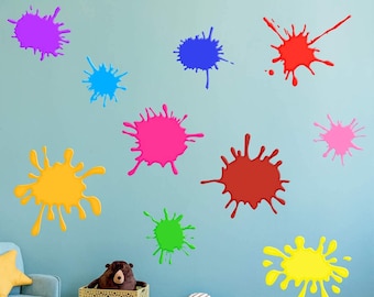 Paint Splatter Wall Decals Splotches Stickers Color Splash Art Peel and Stick Removable - 10 PCS - VWAQ - PAS42