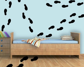 Shoe Print Footprint Vinyl Decals - Peel and Stick Floor or Wall Stickers - VWAQ 32 PCS