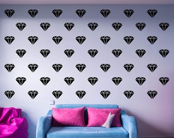 Diamond Wall Stickers Patterns Decor Shapes Vinyl Decals - VWAQ V2 49 Pcs