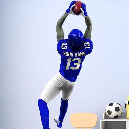 Football Wall Decal Custom Football Player Wall Decal Etsy