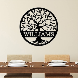 Custom Family Name Decal Tree of Life Home Wall Decor - VWAQ CS63