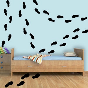 Shoe Print Footprint Vinyl Decals - Peel and Stick Floor or Wall Stickers - VWAQ 32 PCS