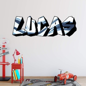 Graffiti Name Wall Art Decal - Personalized Hip Hop Boys Room Decor - VWAQ GN32