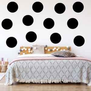 Girly Wall art Polka Dots Nursery Decals - (Pack of 12) Peel and Stick Playroom Decor Wall Stickers (Choose Color)