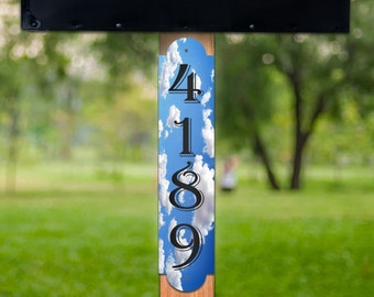 Gepersonaliseerde metalen huisbord brievenbusnummers adresplaquette - aangepast reflecterend aluminium tuinbord (VWAQ-AS1S6)