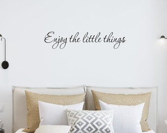 VWAQ Enjoy the Little Things Vinyl Wall Decal Saying Family Room Quotes Sayings Stickers Wall Decor