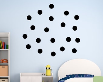 Polka Dot muurstickers, moderne muurstickers, kinderkamerdecoratie, kinderkamer kunst aan de muur, Peel & Stick Circles (VWAQ)