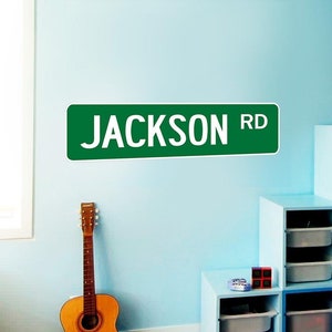 Custom Name Decal - Street Sign Wall Decal - Personalized Road Sign Stickers For Kids Room - VWAQ-NS1