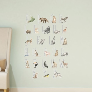 Alphabet with Animals Nursery Vinyl Wall Sticker Kids Room Decor Decal Removable - HOL75 - VWAQ