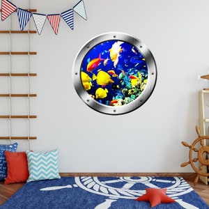 Wall Art Porthole Stickers Nature Window Clings Cruise Ship Etsy