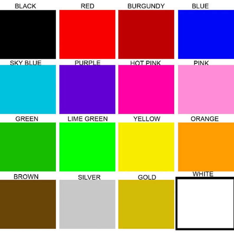 Pode incluir: Uma carta de cores com 16 cores diferentes, incluindo preto, vermelho, bord&ocirc;, azul, azul claro, roxo, rosa choque, rosa, verde, verde lim&atilde;o, amarelo, laranja, marrom, prata, ouro e branco.