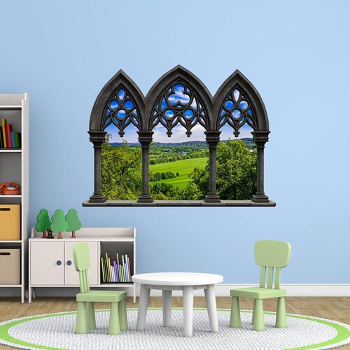 VWAQ Vinyl Nature Window Wall Decal Landscape Scenic Mural Etsy