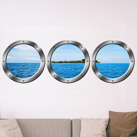 Porthole Window Decals Ocean Scenery Submarine Window Etsy