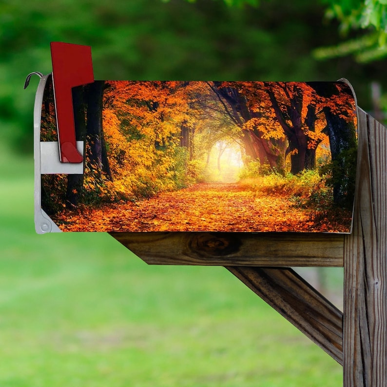 Autumn Mailbox Covers Fall Forest Decorative Mailbox Etsy