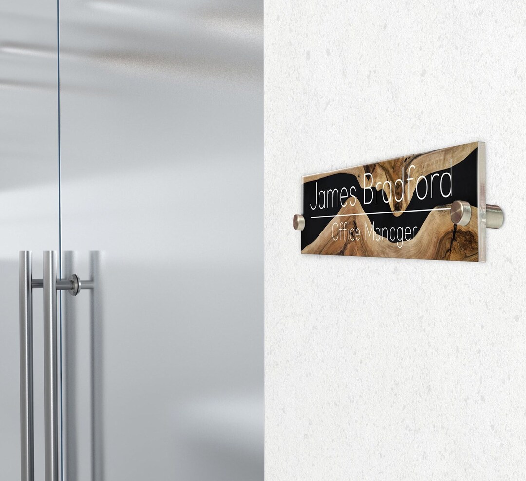 Office Door Name Plate Aesthetic Decor Acrylic Sign for Desk or Wall ...