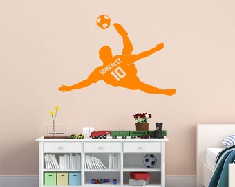 VWAQ Custom Football Player Boy Wall Decal - Personalized Name & Number Sports Wall Sticker - View #9