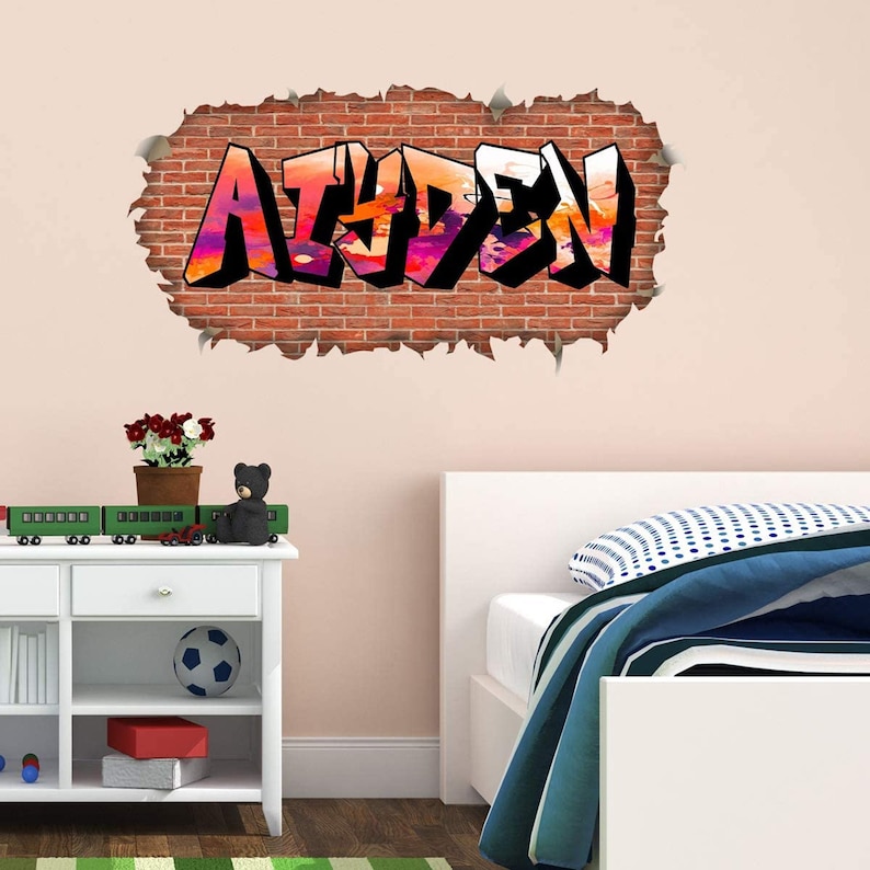 Custom Graffiti Name Wall Sticker Mural Removable Etsy