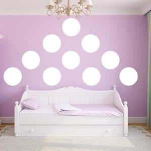 Polka Dots 12&quot; Peel and Stick Vinyl Wall Decals Choose Color Wall Stickers Pack of (10)