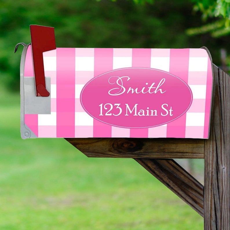 Custom Address Mailbox Covers Personalized Plaid Etsy