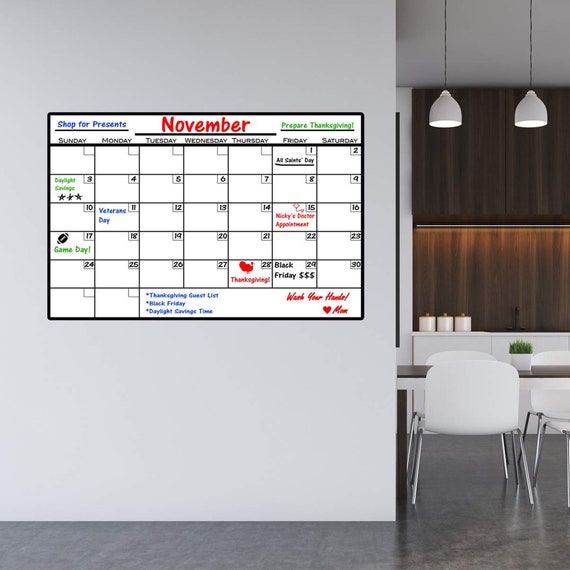 Buy Dry Erase Calendar Wall Decal Peel and Stick Whiteboard VWAQ Online in  India 