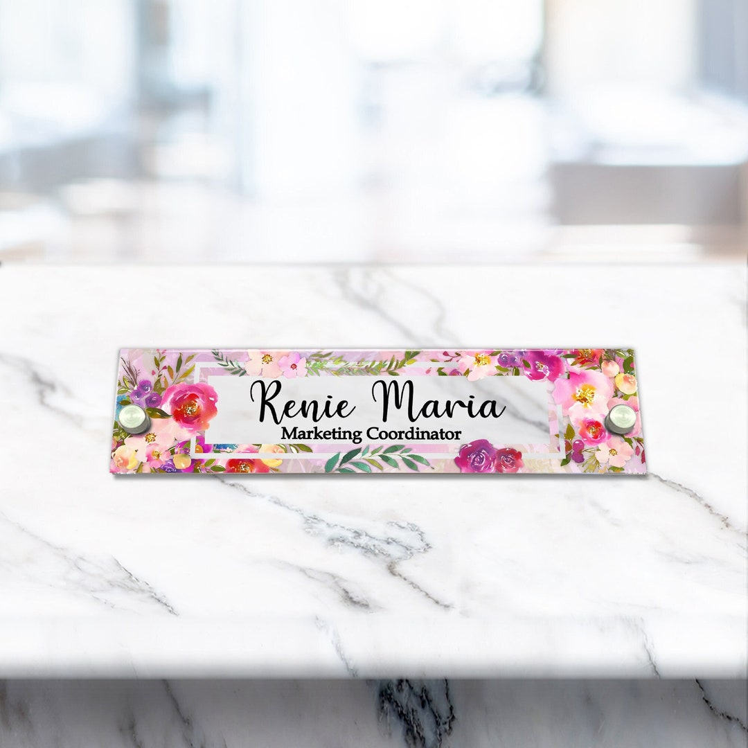 Acrylic Sign, Aesthetic Decor, Office Door Name Plate for Desk or Wall ...