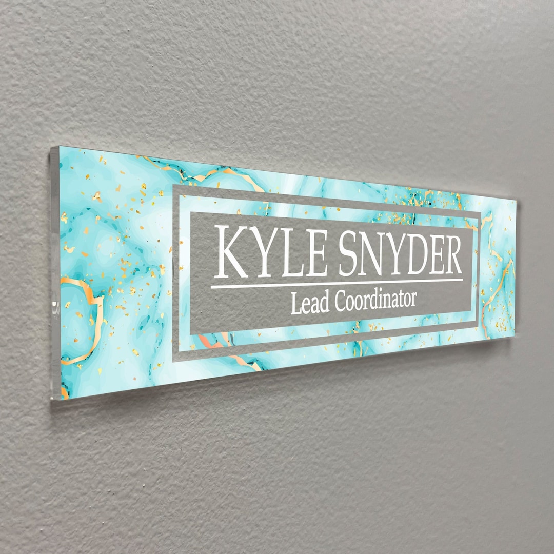 Office Door Name Plate Aesthetic Decor Acrylic Sign for Desk or Wall ...