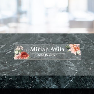 Aesthetic Decor, Office Door Name Plate Acrylic Sign for Desk or Wall ...